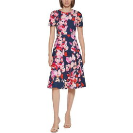 カルバンクライン Calvin Klein Womens Navy Party Knee-Length Summer Fit & Flare Dress 2 レディース