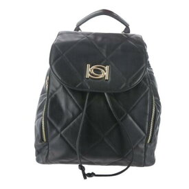 Bebe Womens Gio Black Faux Leather Quilted Backpack Handbags Large レディース