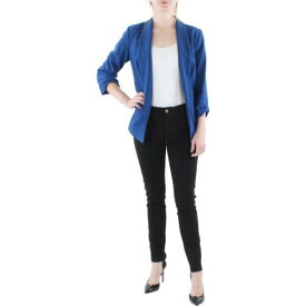 ディーケーエヌワイ DKNY Womens Blue Business Career Open-Front Blazer Jacket Petites 2P レディース
