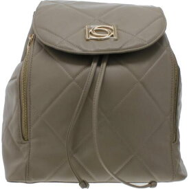 Bebe Womens Gio Taupe Faux Leather Quilted Backpack Handbags Large レディース