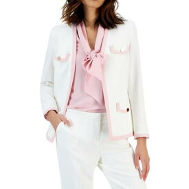 Kasper Womens Crepe Office Wear Business Open-Front Blazer Jacket レディース