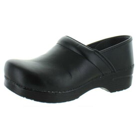 ダンスコ Dansko Womens Cabrio Black Leather Slip On Clogs Shoes 41 Wide (C D W) レディース