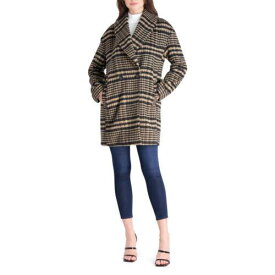 アベックレフィレ Avec Les Filles Brushed Faux Wool Plaid Coat for Women レディース