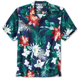 トミーバハマ Tommy Bahama Mens Crescent Grove Blue Silk Button-Down Shirt XXXL メンズ