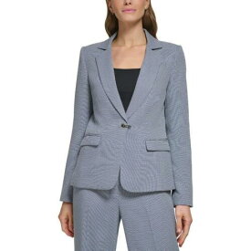 ディーケーエヌワイ DKNY Womens Pattern Business Career One-Button Blazer Jacket Petites レディース