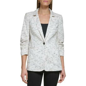 ディーケーエヌワイ DKNY Womens White Work Wear Trendy Office One-Button Blazer Jacket 8 レディース