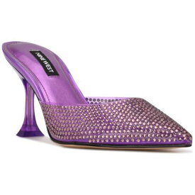 ナインウエスト Nine West Womens Purple Rhinestone Slip On Pumps Shoes 9 Medium (B M) レディース