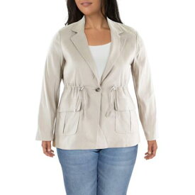 カルバンクライン Calvin Klein Womens Beige Cuff Sleeve Warm Utility Jacket Coat M レディース