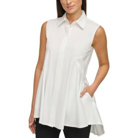 ダナ キャラン Donna Karan Womens Collar Tunic Top Shirt レディース