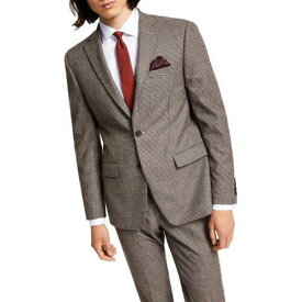 Bar III Mens Brown Checkered Skinny Fit Formal Suit Jacket Blazer 38S メンズ