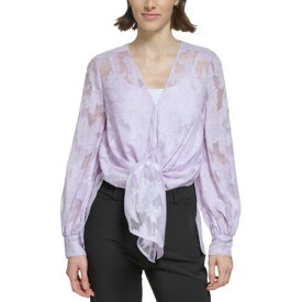 ダナ キャラン Donna Karan Womens Burnout Polyester Blouse Shirt レディース