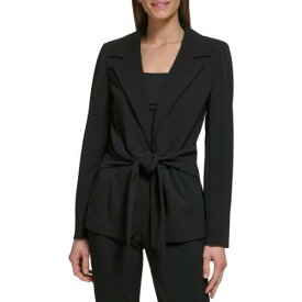 ディーケーエヌワイ DKNY Womens Peak Lapel Tie Front Work Suit Jacket Blazer レディース