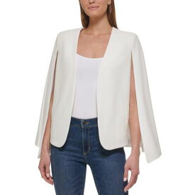 ディーケーエヌワイ DKNY Womens White Solid Rayon Collarless Blazer S レディース