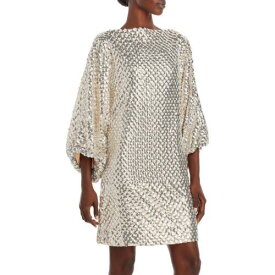 Rhode Womens Andy Silver Silk Short Cocktail Mini Dress S レディース