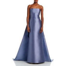 アムサーラ Amsale Womens Blue Strapless Maxi Formal Evening Dress Gown 4 レディース