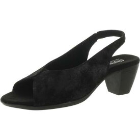 マンロー Munro Womens Rochelle Black Slingback Sandals Shoes 9.5 Wide (C D W) レディース