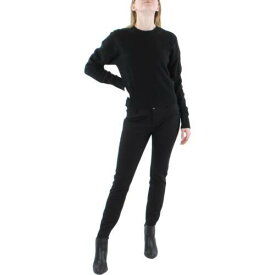 Anine Bing Womens Black Wool Crew Neck Comfy Pullover Sweater Top S レディース