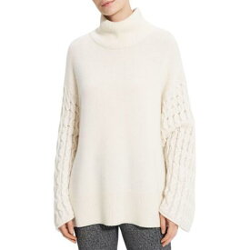 セオリー Theory Womens Ivory Cashmere Dropped Shoulder Turtleneck Sweater P レディース