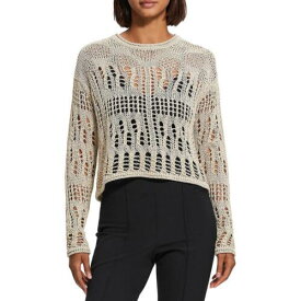 セオリー Theory Womens Beige Open Stitch Knit Pullover Sweater Shirt L レディース