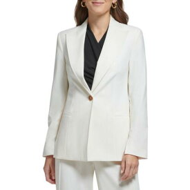ディーケーエヌワイ DKNY Womens Ivory Notch Collar Office One-Button Blazer Jacket 6 レディース