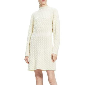 セオリー Theory Womens Ivory Wool Blend Sculpted Mini Sweaterdress Petites P レディース