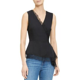 セオリー Theory Womens Black Silk V Neck Tank Top Shell Shirt 2 レディース