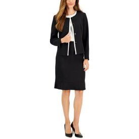Le Suit Womens Black 2PC Business Office Skirt Suit 14 レディース