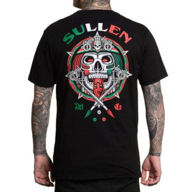 Sullen Men's Aztec Mexico Premium Jet Black Short Sleeve T Shirt Clothing App... メンズ