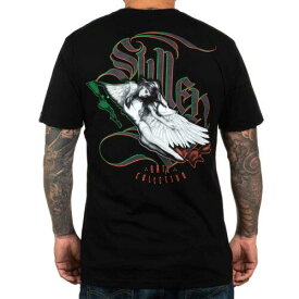 Sullen Men's Angel Premium Jet Black Short Sleeve T Shirt Clothing Apparel Ta... メンズ