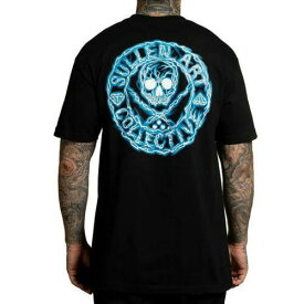 Sullen Men's Voltage Electric Neon Standard Black Short Sleeve T Shirt Clothi... メンズ