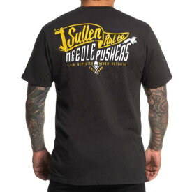 Sullen Men's Big Flag Premium Vintage Black Short Sleeve T Shirt Clothing App... メンズ