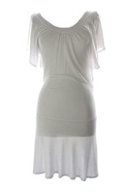 BluHeaven Blu Heaven New White Split-Sleeve Scoop Neck Jersey Dress M レディース