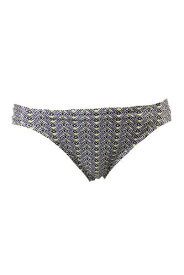 HulaHoney Hula Honey Black Yellow Printed Tab Side Hipster Bikini Bottom M レディース