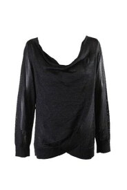 INC Inc International Concepts Black Draped Metallic Sweater M レディース