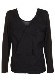 INC Inc International Concepts Deep Black Long-Sleeve Bow-Front Top XXL レディース