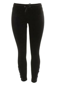 MaterialGirl Material Girl Juniors Black Lace-Up Ankle Velour Lounge Pants XS レディース