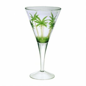LeadingWare Group Inc. Acrylic Wine glass - V shape Palm Tree Design 14 oz. Set of 4 Clear/Palm Tree ユニセックス