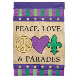 Dicksons Inc Peace Love And Parades Burlap House Flag large レディース