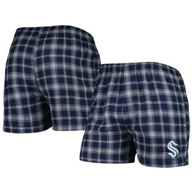 コンセプト スポーツ Men's Concepts Sport Deep Sea Blue/Gray Seattle Kraken Ledger Flannel Boxers メンズ