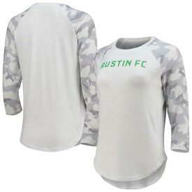 コンセプト スポーツ Women's Concepts Sport White/Gray Austin FC Composite 3/4-Sleeve Raglan Top レディース