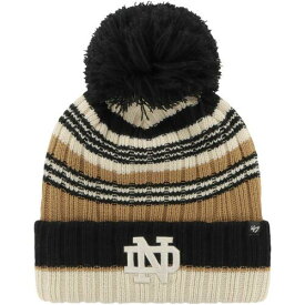 フォーセヴン Women's '47 Khaki Notre Dame Fighting Irish Barista Cuffed Knit Hat with Pom レディース