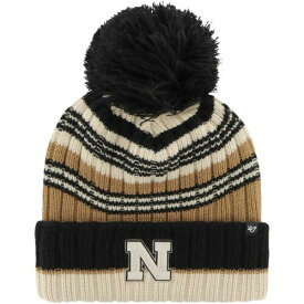 フォーセヴン Women's '47 Khaki Nebraska Huskers Barista Cuffed Knit Hat with Pom レディース