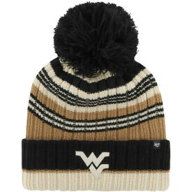 フォーセヴン Women's '47 Khaki West Virginia Mountaineers Barista Cuffed Knit Hat with Pom レディース