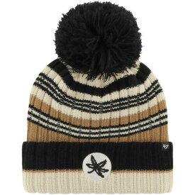 フォーセヴン Women's '47 Khaki Ohio State Buckeyes Barista Cuffed Knit Hat with Pom レディース