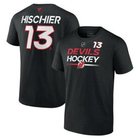 Men's Fanatics Nico Hischier Black New Jersey Devils Authentic Pro Prime Name & メンズ
