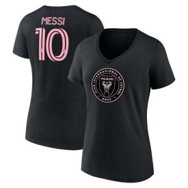 Women's Fanatics Lionel Messi Black Inter Miami CF Authentic Stack Name & Number レディース