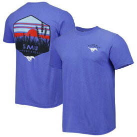 Image One イメージ ワン Men's Royal SMU Mustangs Landscape Shield T-Shirt メンズ