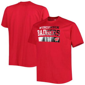 Profile Men's Red Wisconsin Badgers Big & Tall Raglan T-Shirt メンズ