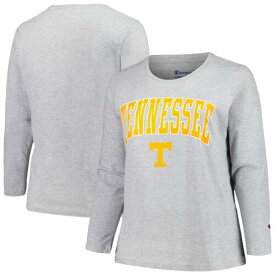 Women's Profile Gray Tennessee Volunteers Plus Size Arch Over Logo Scoop Neck レディース