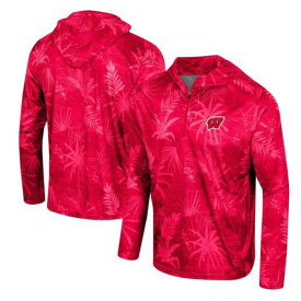 コロセウム Men's Colosseum Red Wisconsin Badgers Palms Printed Lightweight Quarter-Zip メンズ